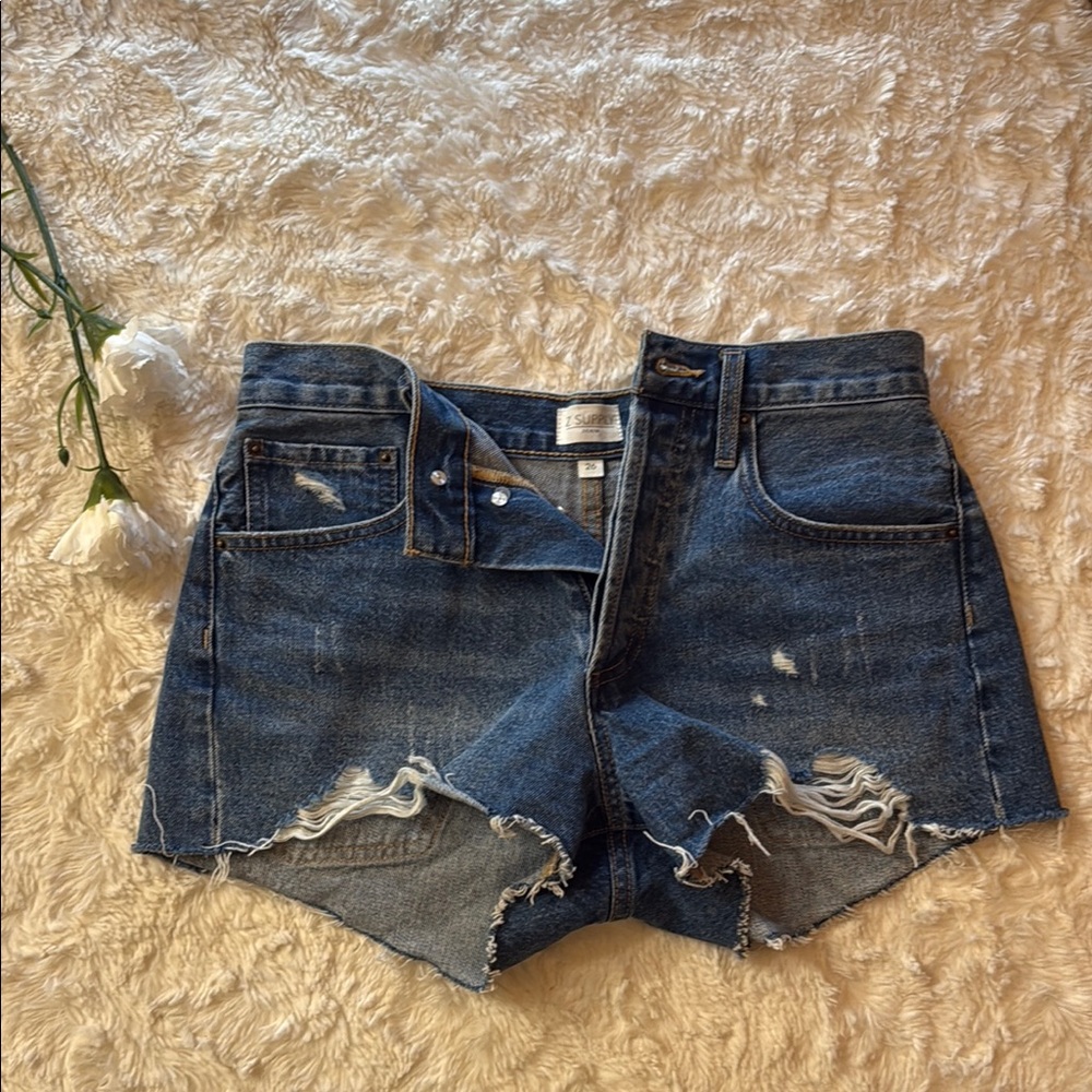 Distressed Denim Shorts